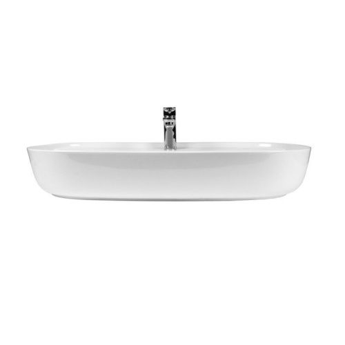 Раковина из сантехнического фарфора Bond Oval S01-800 80х40 накладная цвет белый 1 отверстие под смеситель - фото 5