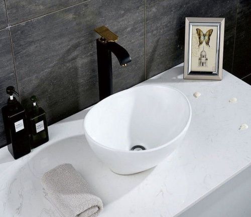 Раковина из сантехнического фаянса CeramaLux 7138 40х30 накладная цвет белый без отверстий под смеситель - фото 5