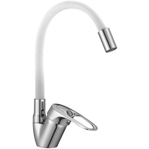 Смеситель для кухни D-Lin D150628-3C на мойку белый/хром - фото 2