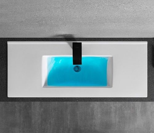 Раковина из сантехнического фаянса CeramaLux YJ803-80 80х40 встраиваемая цвет белый 1 отверстие под смеситель - фото 3