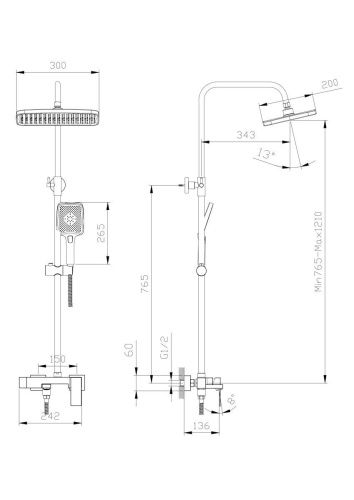 Душевая стойка Rush Thira TR3635-50White настенная цвет белый - фото 2