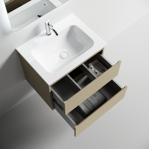 Тумба под раковину Sancos FOLK FL60CP 60х40 подвесная цвет бежевый - фото 2