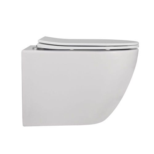 Унитаз подвесной Abber Bequem AC1100MW белый с сиденьем микролифт безободковый каскадный смыв - фото 5