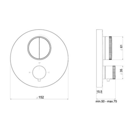 Смеситель для душа Almar Core E176632.CR встраиваемый в стену хром (внешняя часть) с термостатом - фото 2