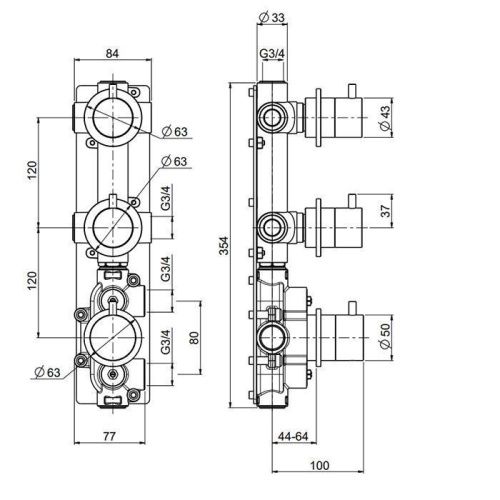 Смеситель для душа QuadroDesign Source 1249.00AS встраиваемый в стену нержавеющая сталь с термостатом - фото 2