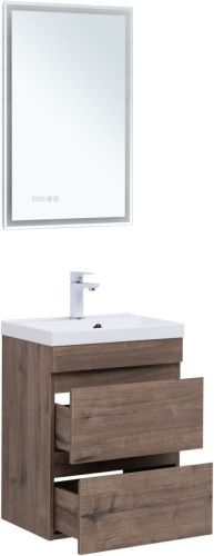 Тумба под раковину Aquanet Нота NEW 00334190 50х30 подвесная цвет коричневый - фото 4