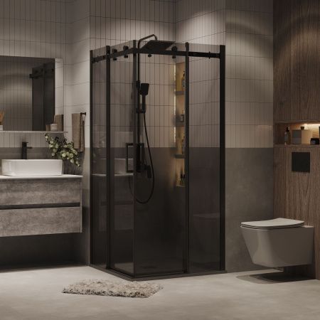 Душевой уголок Grossman Classic 300.K33.04.9090.21.10 90х90 стекло тонированное профиль черный без поддона