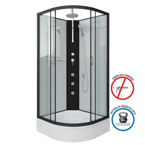 Душевая кабина Niagara Classic 67031414BKTG 80х80 четверть круга без крыши ориентация универсальная - фото 2
