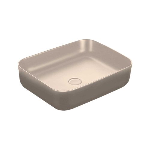 Раковина из сантехнического фарфора Vincea VBS-105MC 50х40 накладная цвет коричневый без отверстий под смеситель - фото 2