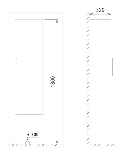 Шкаф-пенал Orka Malta 3001294 40х140 подвесной цвет белый - фото 4