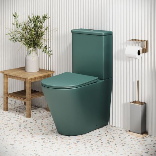 Унитаз напольный с бачком Grossman Color GR-4480OLMS зеленый с сиденьем безободковый каскадный смыв - фото 5