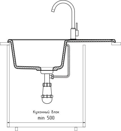 Кухонная мойка Granfest Quarz 78 белый 75х50 цвет белый поверхность матовая - фото 4