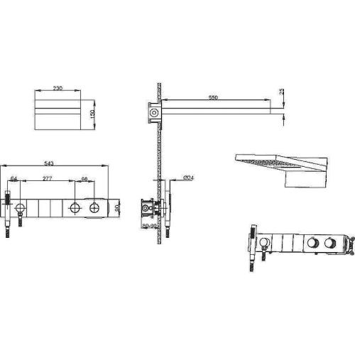 Душевая система Boheme Zodiac 133-GM встраиваемая в стену цвет серый с термостатом - фото 2