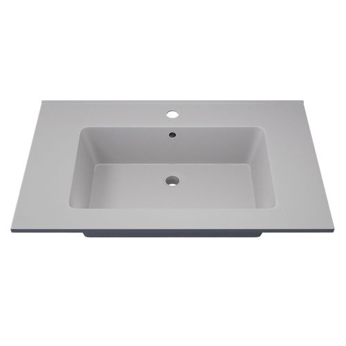 Раковина из искусственного камня Uperwood Parma Quartz 291003005 80х50 полувстраиваемая цвет белый - фото 4