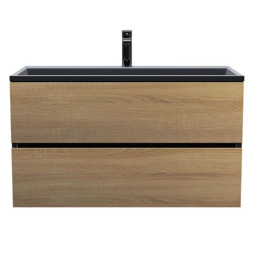 Тумба с раковиной Uperwood Barsa 298301044 90х50 цвет коричневый/черный - фото 4