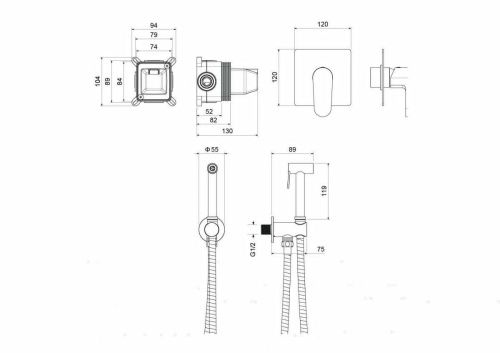 Гигиенический душ Aquatek Оберон AQ1219BG золото - фото 2