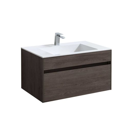 Тумба под раковину Vincea Chiara VMC-2C800RO 80х50 подвесная цвет коричневый - фото 5