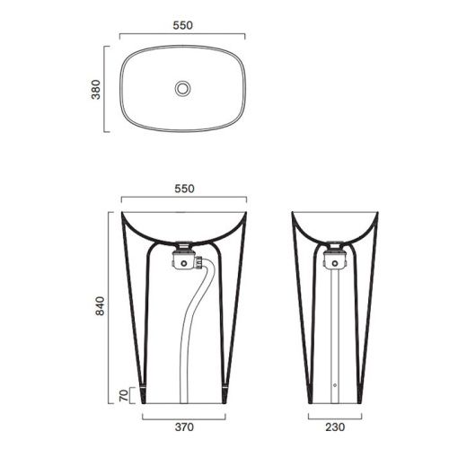 Раковина керамическая Catalano Green 428550001 60 см напольная цвет белый без отверстий под смеситель - фото 2