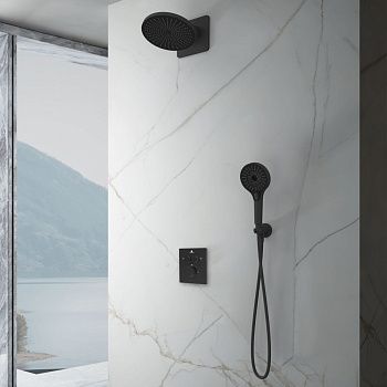 Душевая система Vincea Inspire VSFW-3I21MT5MB встраиваемая в стену цвет черный с термостатом