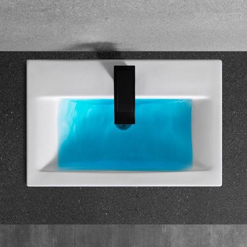 Раковина из сантехнического фаянса CeramaLux 9393-60 60х40 встраиваемая цвет белый 1 отверстие под смеситель - фото 3