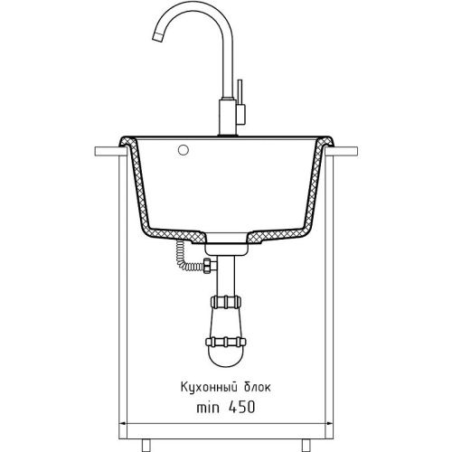 Кухонная мойка Granfest Quarz 17 песочный 50х40 цвет бежевый поверхность матовая - фото 5