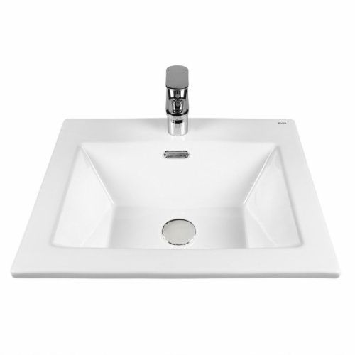 Раковина из сантехнического фарфора Bond Cube S06-500 50х40 встраиваемая цвет белый 1 отверстие под смеситель - фото 2