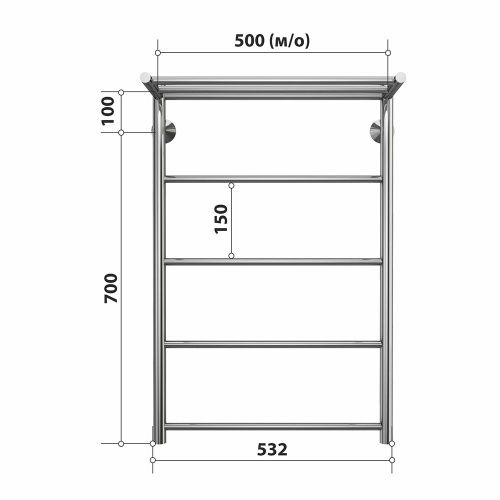 Полотенцесушитель водяной Stelmix 4670078541192 55х80 хром - фото 3