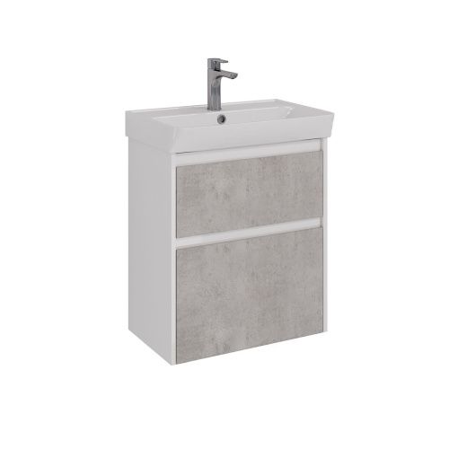 Тумба под раковину LeMark Combi LM03C60T-Beton 60х30 напольная цвет серый/белый