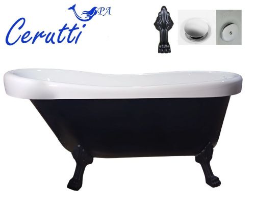 Ванна акриловая Cerutti SPA CT9975 160х75 отдельностоящая овальная с ножками - фото 4
