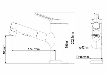Смеситель Wonzon & Woghand WW-A40862-BGG на раковину серый