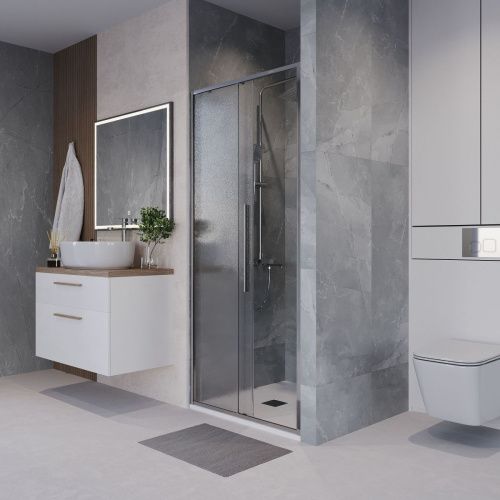 Душевая дверь Niagara Nova NG-65-9CH 90х195 стекло шиншилла профиль хром - фото 5