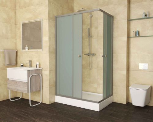 Душевой уголок Niagara Eco 1181422Q 110х80 стекло матовое профиль сатин с поддоном - фото 3