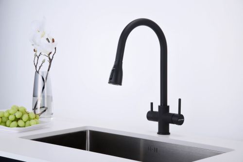 Смеситель для кухни Paulmark LANGE La214212-AN на мойку черный - фото 4
