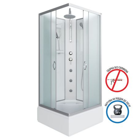 Душевая кабина Niagara Classic 11081424BKTG 90х90 квадратная без крыши ориентация универсальная