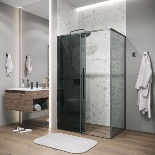 Душевой уголок Grossman Galaxy 120.K33.01.1470.42.10 140х70 стекло тонированное профиль графит без поддона - фото 5