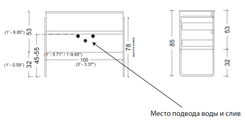 Тумба под раковину Armadi Art Vallessi 837-100-A glossy 100х50 подвесная цвет черный - фото 2