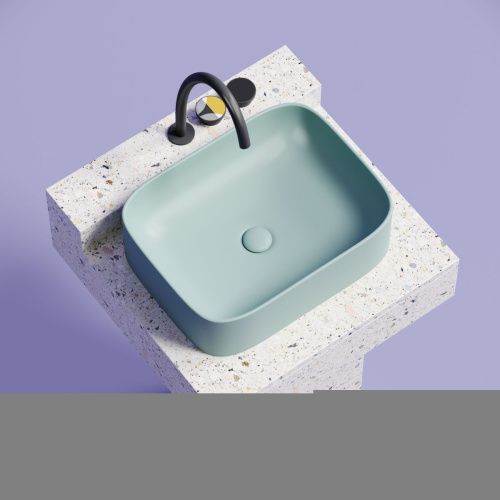 Раковина из сантехнического фарфора Ceramica Nova ELEMENT CN6052MLG 50х40 накладная цвет зеленый без отверстий под смеситель - фото 2