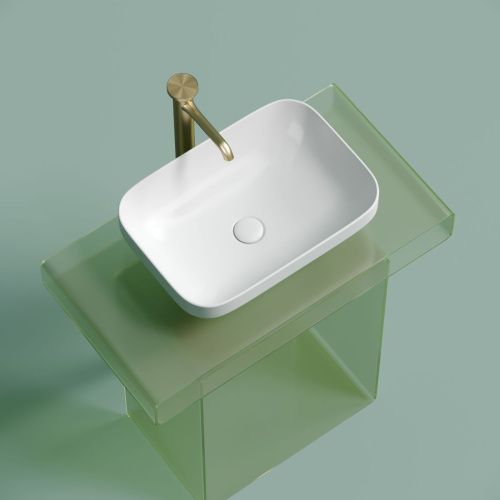 Раковина из сантехнического фарфора Ceramica Nova ELEMENT CN6055MW 50х40 накладная цвет белый без отверстий под смеситель - фото 2