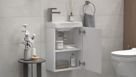 Тумба под раковину Velvex BIO tp.BIO.BIO.MAXI.40.1D белый глянец 40х20 подвесная цвет белый