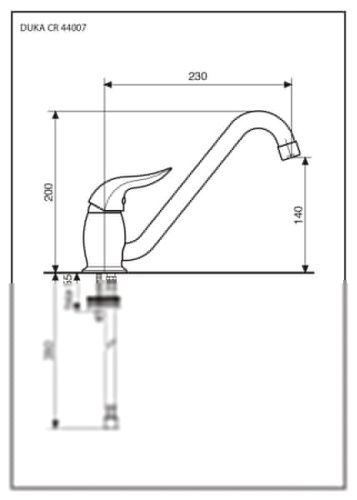 Смеситель для раковины Emmevi Duka 44007/CR на столешницу хром - фото 2