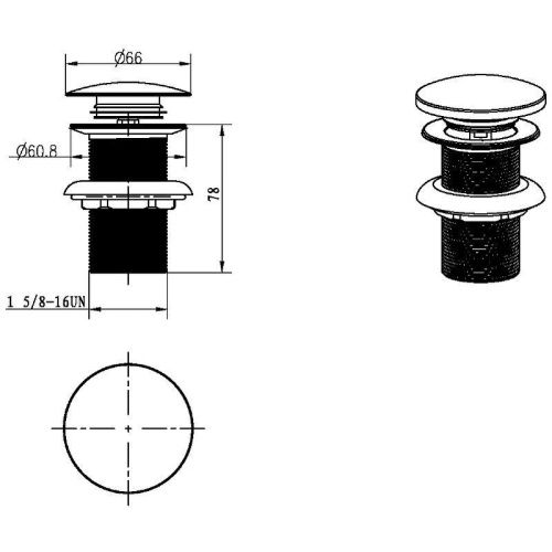 Донный клапан для раковины Boheme 612/2-GM оружейная сталь - фото 2