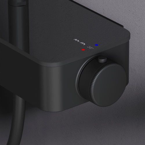 Душевая стойка Am.Pm Inspire V2.0 F0750A422 настенная цвет черный с термостатом - фото 5