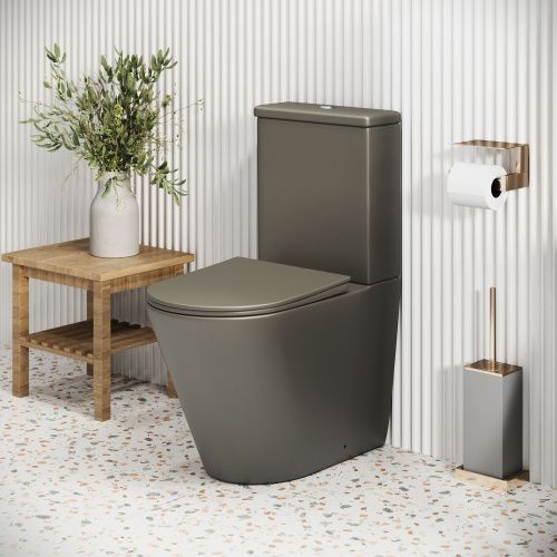 Унитаз напольный с бачком Grossman Color GR-4480GSMS зеленый с сиденьем безободковый каскадный смыв - фото 5