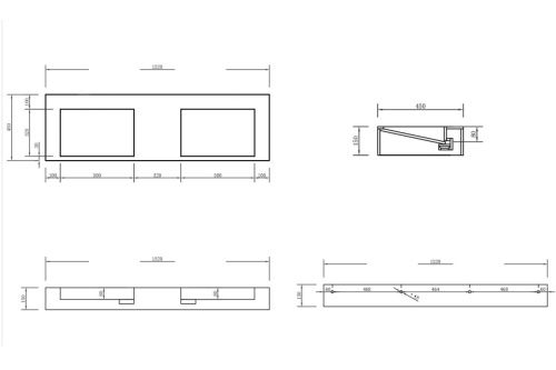 Раковина из искусственного камня Abber STEIN AS2643-1.5 150х50 подвесная цвет белый без отверстий под смеситель - фото 3