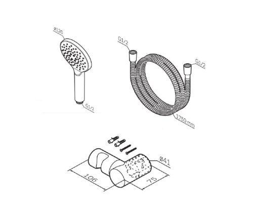 Душевой гарнитур Am.Pm Like F0118000 настенный хром - фото 4