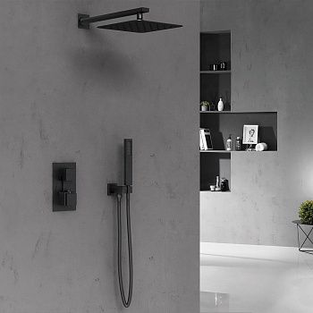 Душевая система Vincea VSFW-102TMB встраиваемая в стену цвет черный с термостатом