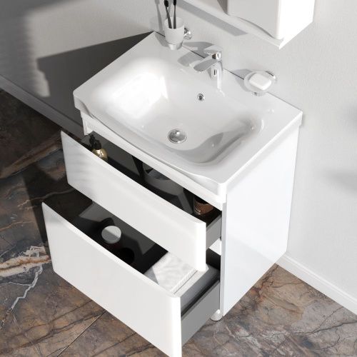 Тумба под раковину Am.Pm Like M80FSX0652WG 70х50 напольная цвет белый - фото 4