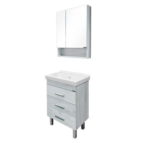 Тумба с раковиной Comforty Никосия 00004142203CF 60х40 напольная цвет серый - фото 5