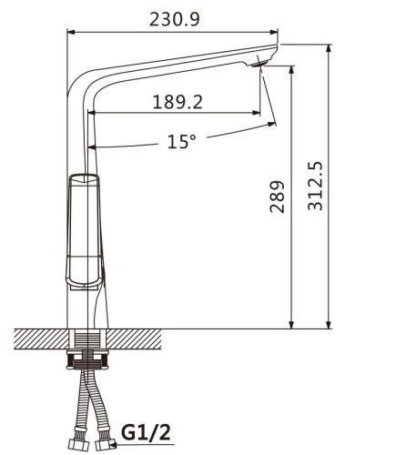 Смеситель для кухни Savol S-JD9132AW на мойку хром - фото 2