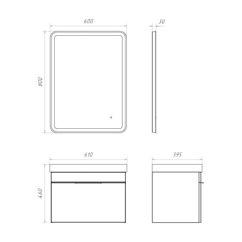 Тумба с раковиной Comforty 00-00018655CF 60х40 - фото 2